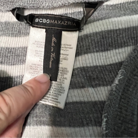 BCBG max azria gray white striped tank long length size small - Picture 3 of 8